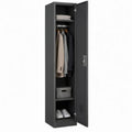 Metalen garderobekast met 1 deur en kledingroede, antraciet, 180 x 38 x 45 cm