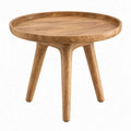 Ronde bijzettafel met opstaande rand Ø 60 cm x H 45 cm van massief eikenhout in naturel eiken