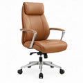 Directiestoel met hoge rugleuning en hoofdsteun 66 x 70 x 116-126 cm Cognacbruin