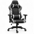 Gamingstoel Zwart/Grijs van PU-kunstleer, 66 x 66 x 122-132 cm
