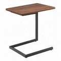 C-vormige bijzettafel 60 x 40 x 65 cm bruin en zwart, MDF en gepoedercoat staal