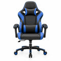 Verstelbare gamingstoel met hoge rugleuning, zwart/blauw, 65 x 65 x 125-135 cm