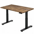 Elektrisch verstelbaar bureau 120 x 60 cm, hoogte 72-118 cm, donkerbruin en zwart