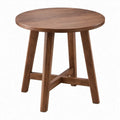 Ronde bijzettafel van massief walnoothout, walnootbruin, Ø45 x H45 cm